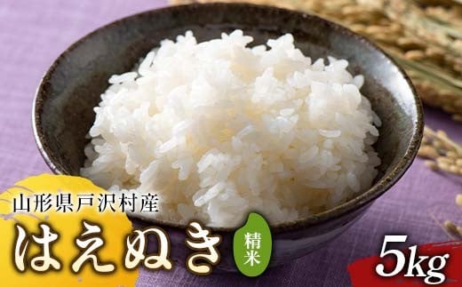 ≪2025年先行予約≫ 令和7年度 山形県戸沢村産 はえぬき 5kg 2025年10月下旬から順次発送 2025年 お米 米 米米 ごはん ご飯 白米 国産 ブランド米 贈答 ギフト 家庭用 自宅用 お取り寄せ 食品 山形県 戸沢村 F7W-0091